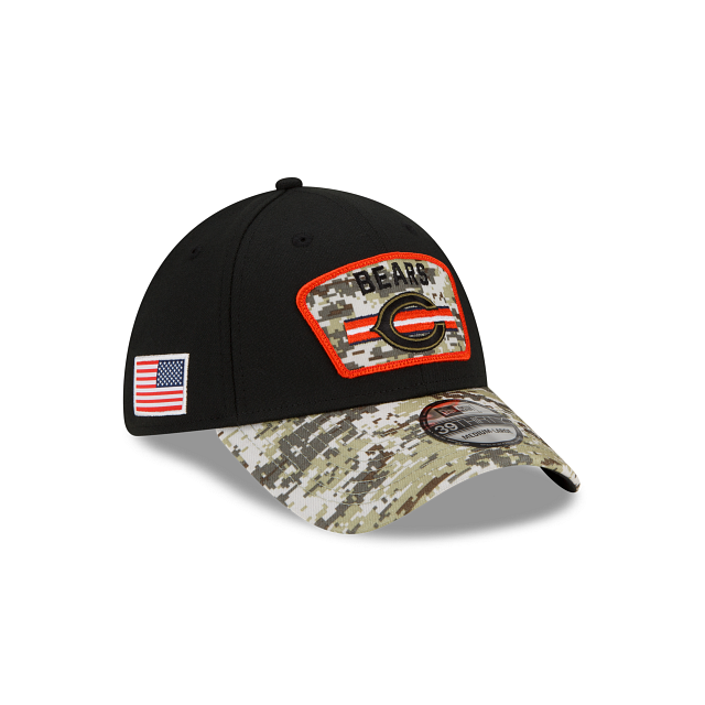 Chicago Bears 2021 Salute to Service On-Field 39thirty Stretch by New Era-1