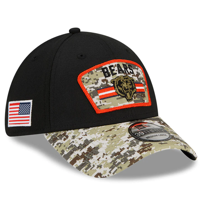 Chicago Bears "Bear Head" 2021 Salute to Service On-Field 39thirty Stretch by Ne-1
