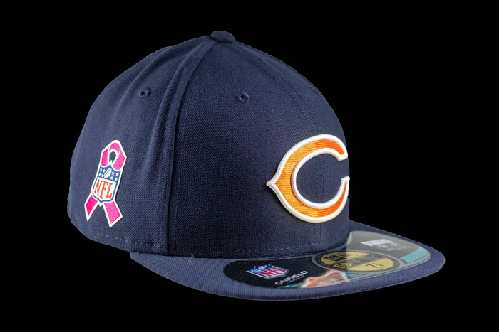 Chicago Bears Crucial Catch Awareness Ribbon Side Patch Sideline 59Fifty Cap by-1