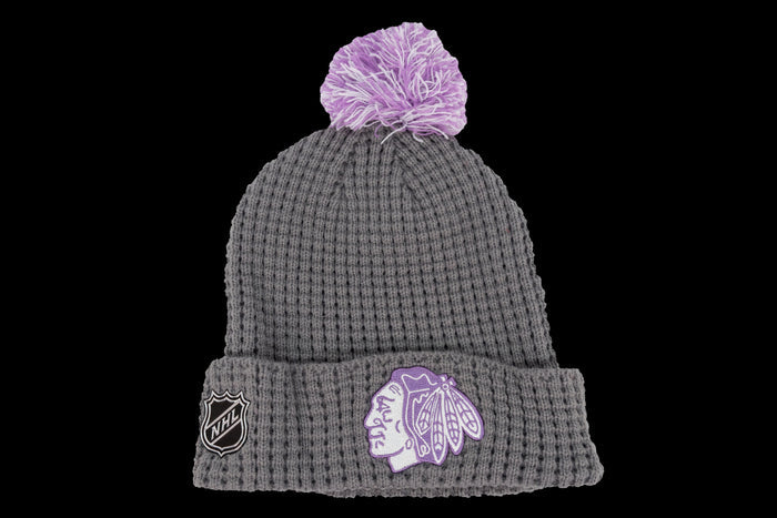 Chicago Blackhawks Fanatics Hockey Fights Cancer Team Player Knit w/Pom