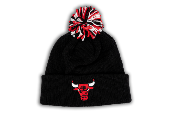 Chicago Bulls Adidas Multi-Colored Pom Basic Primary Logo Cuffed Knit