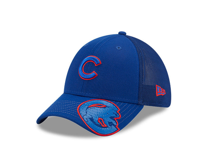 Chicago Cubs Pop Visor Stretch Trucker 39Thirty cap by New Era-3