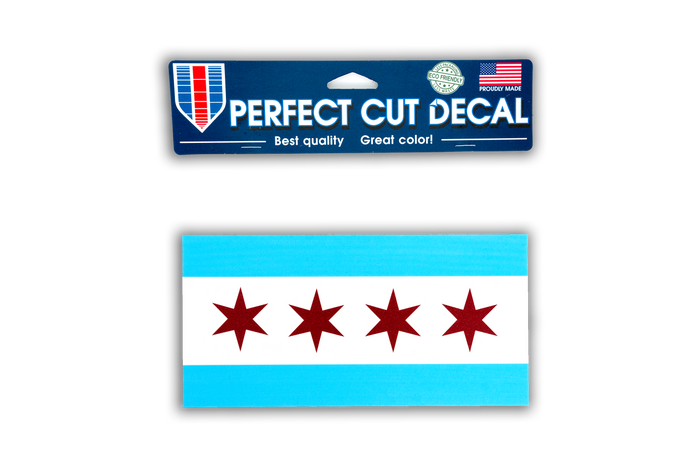 Chicago Flag 8 x 8 Perfect Cut Subdued Decal by Wincraft