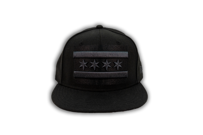 Chicago Flag New Era Black Tonal 59Fifty Fitted Cap