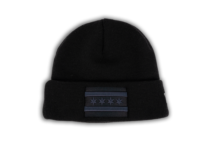 Chicago Flag New Era Black Tonal Cuffed Knit