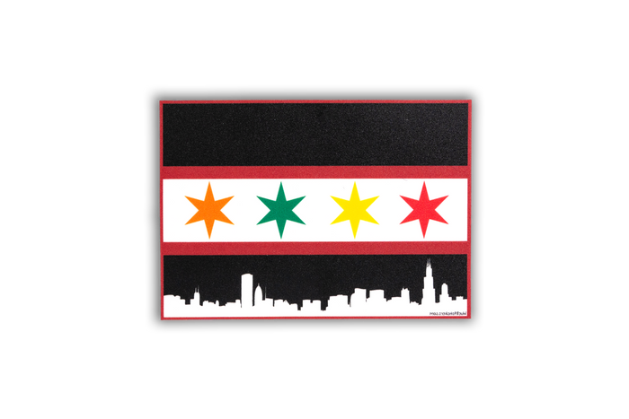 Chicago Flag Skyline w/Blackhawks Colorway