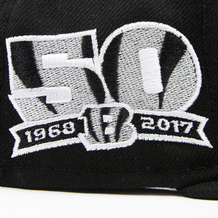 Cincinnati Bengals 50th Anniversary Fitted Cap (Black/White)