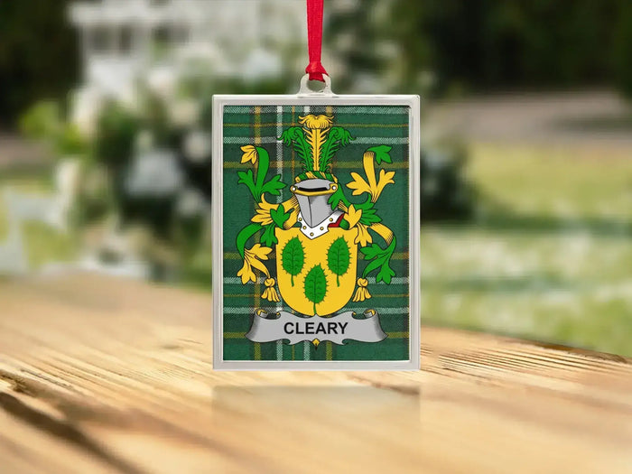 Cleary Irish family crest Christmas ornament — keepsake for the tree