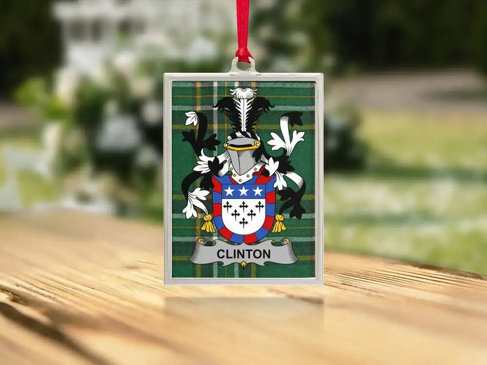 Clinton Irish family crest Christmas ornament — keepsake for the tree
