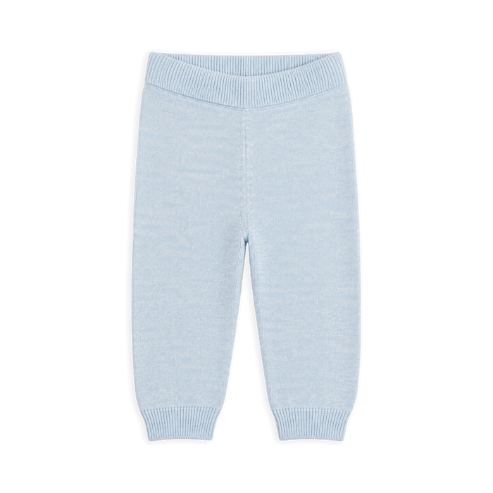 Sweater Knit Baby Pocket Organic Legging Pants, Sky Heather