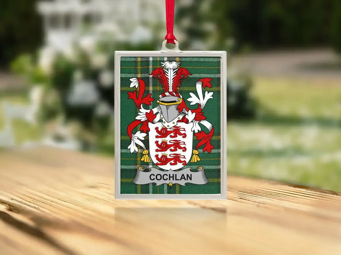 Cochlan Irish family crest Christmas ornament — keepsake for the tree