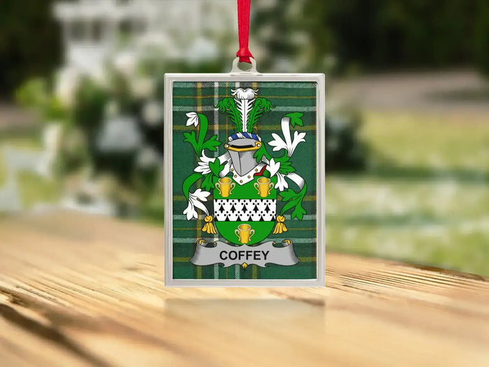 Coffey Irish family crest Christmas ornament — keepsake for the tree