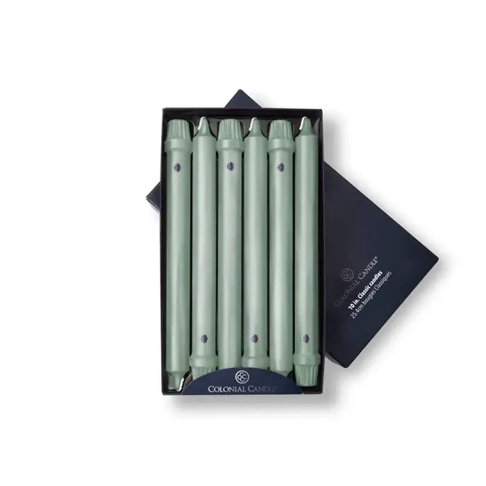 Colonial Green Unscented Taper 10"