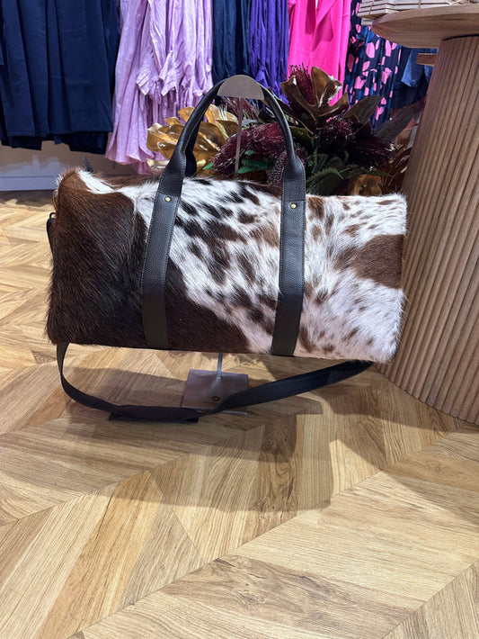 Cowhide Overnight Duffle Bag