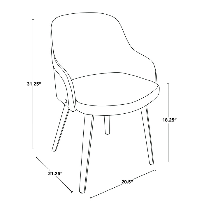 Cream Fabric Salon Accent Chair with Walnut Wood Frame