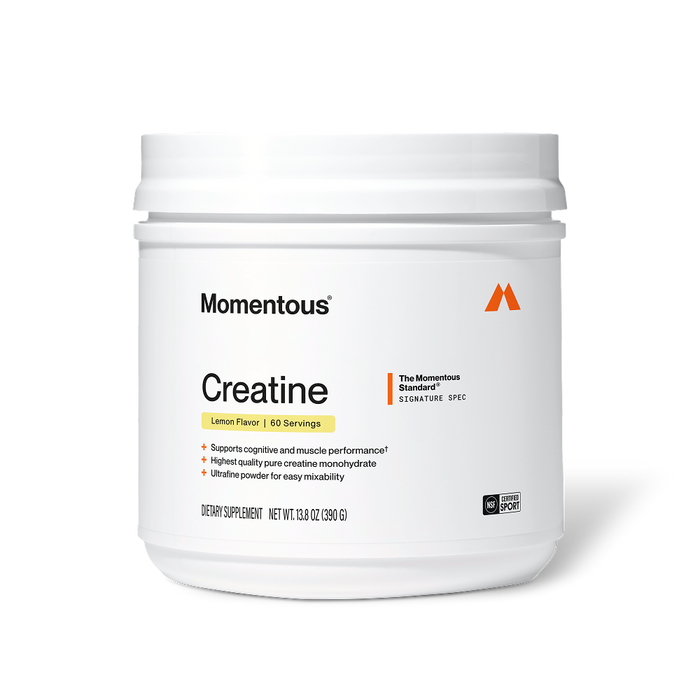 Momentous Creatine in Lemon flavor, 60 servings.