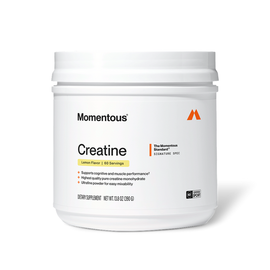 Momentous Creatine in Lemon flavor, 60 servings.