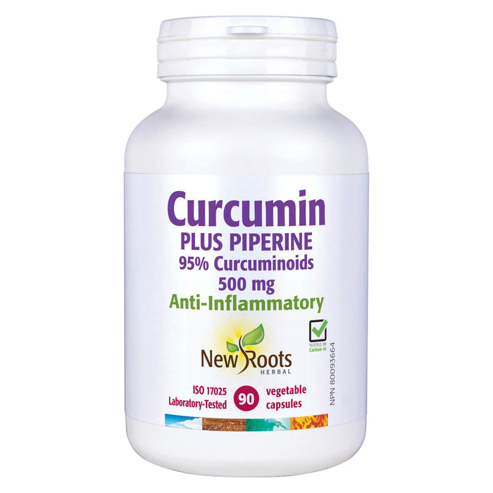 Bottle of New Roots Curcumin 500mg 90 Vegetable Capsules