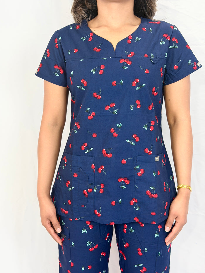 Cherry print (Cotton) / Custom size(Chest, Waist, Hip, Pant length)