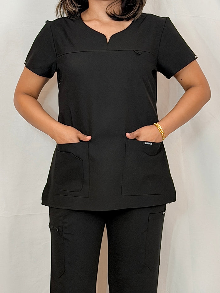 Black set (Heart neck) / Custom size(Chest, Waist, Hip, Pant length)