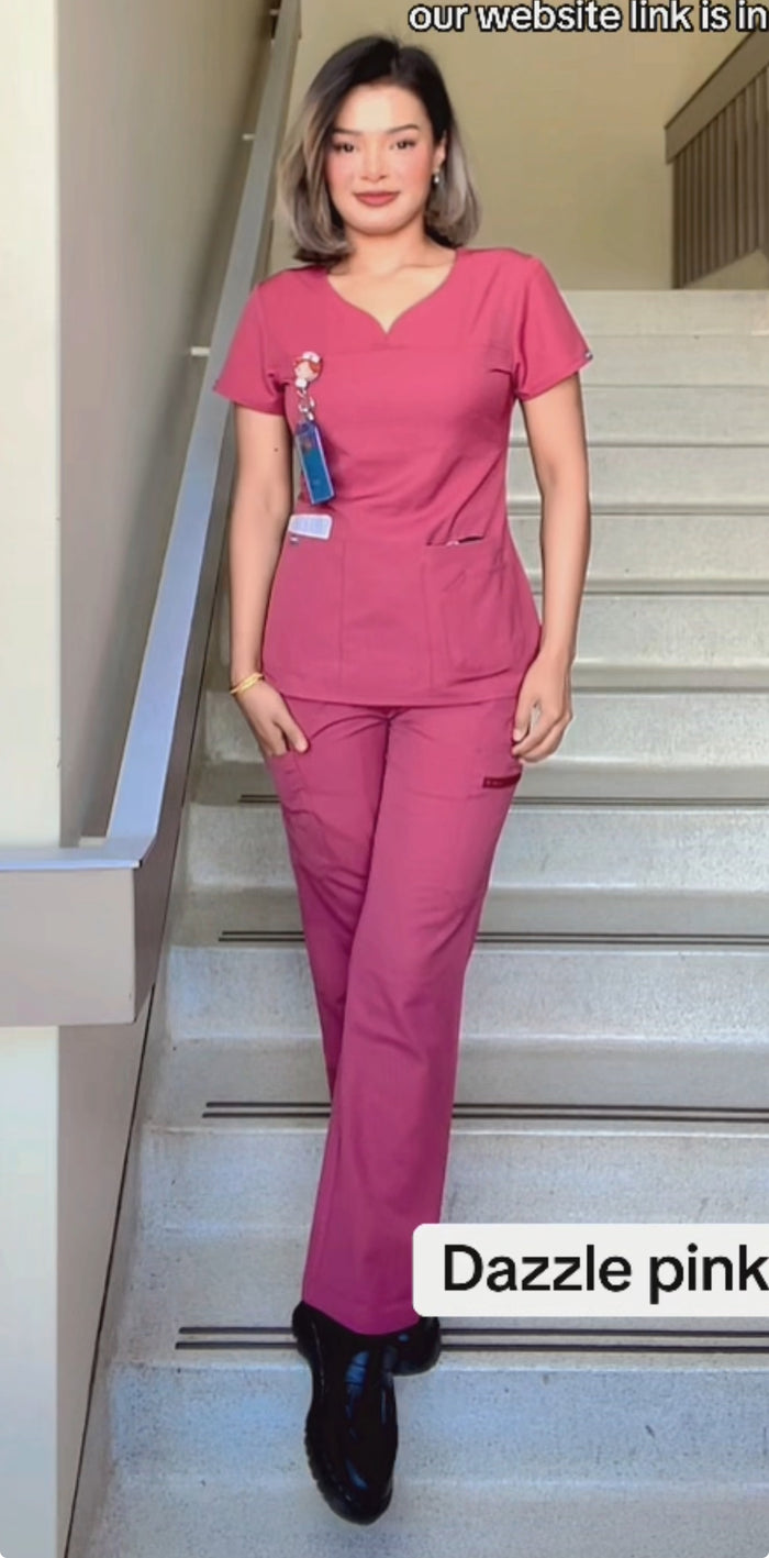 Dazzle pink (Heart Neck) / Custom size(Chest, Waist, Hip, Pant length)
