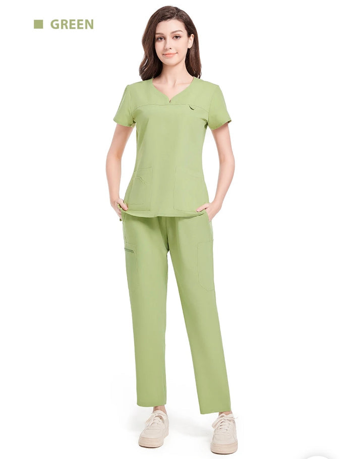 Green  (Heart Neck) / Custom size(Chest, Waist, Hip, Pant length)