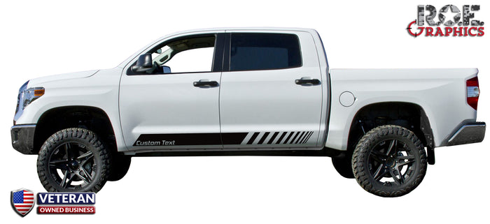 Custom Text Door stripe Kit Decals Vinyl Stickers Bedside Set: fit Toyota Tundra
