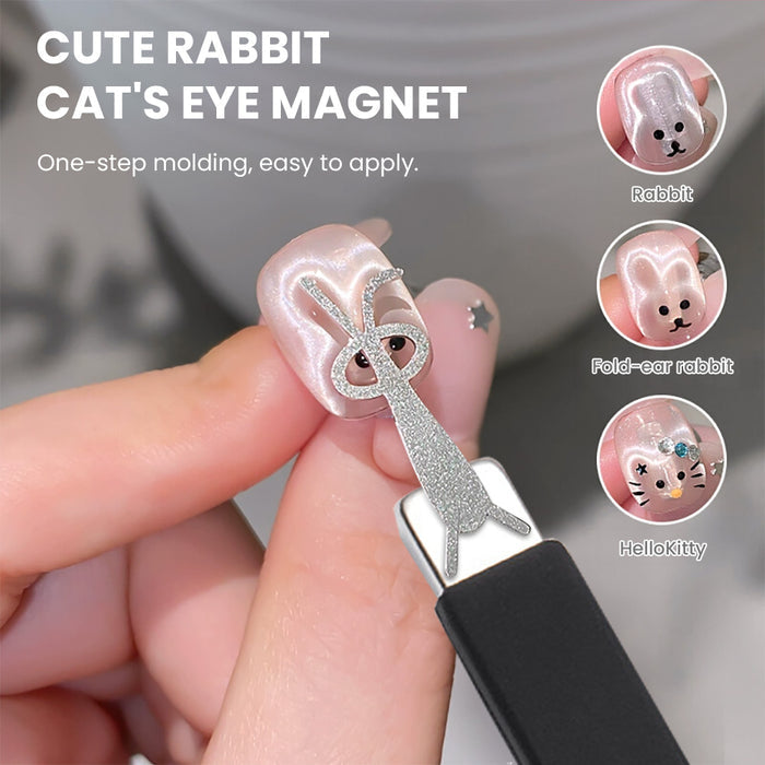 One-step molding cute rabbit cat eye magnet easy to apply 3D character shaping tool bunny HelloKitty