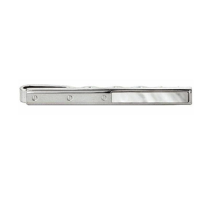 Dalaco Rhodium  Plated Half Mop with Screw Design Tie SlideIntroducing our Rhodium-Plated Mother of Pearl Tie Bar Slide—a refined accessory designed to enhance your formal attire.
Key Features:


Design: This tie bar featureTie BarsDalacoTheodore Men's JewelryRhodium-Plated Mother of Pearl Tie Bar
