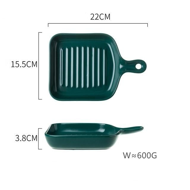 Dark Green Baking Tray Plate