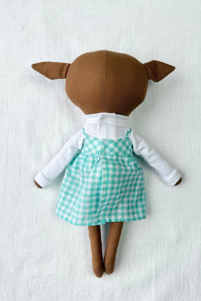Delia the Deer - Gingham Pinafore