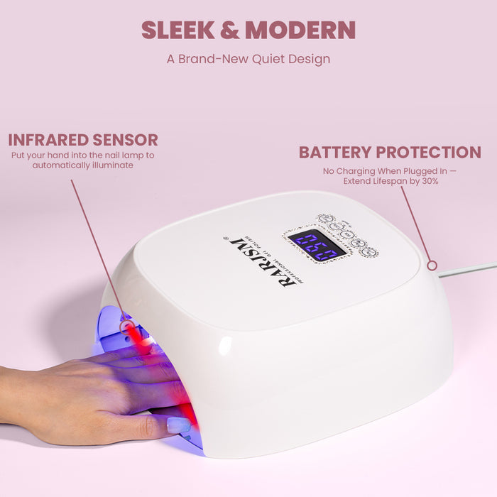 Diamond Lux Pro 72W UV LED nail lamp in use cordless mode motion sensor auto on-off hands-free operation