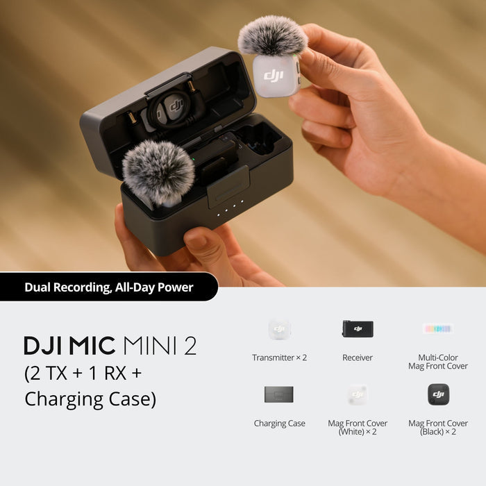 DJI Mic Mini 2 Wireless Microphone (2 TX + 1 RX + Charging Case)