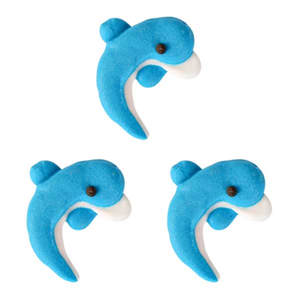Dolphin Royal Icing Toppers for decorating your cupcakes, cookies, chocolates, candy, cakes, and more.  Edible icing toppers handmade.