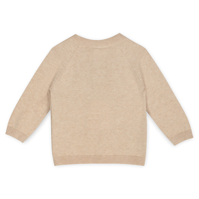 Doxie Dog Jacquard Knit Baby Raglan Pullover Sweater, Organic Cotton