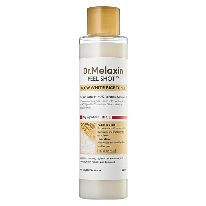 DR MELAXIN Peel Shoot Glow White Rice Toner تونر الارز الابيض من دكتر ميلاكسين