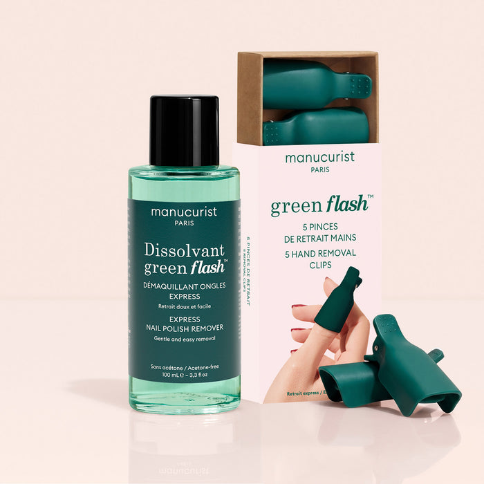 Duo Dissolvant Doux Green Flash™ & Pinces de retrait