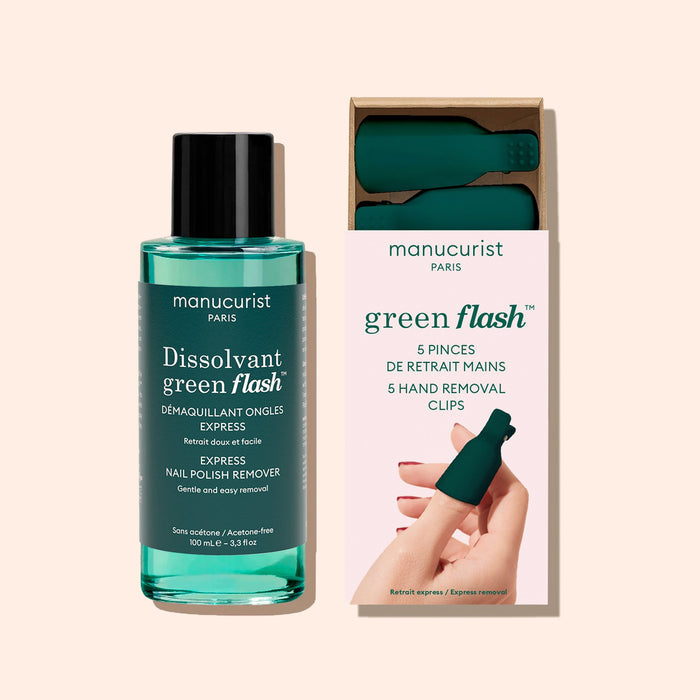 Duo Dissolvant Doux Green Flash™ & Pinces de retrait