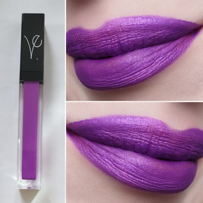 metallic purple gothic lipstick vegan blue undertones