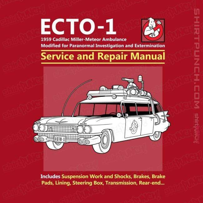 Secret_Shirts Magnets / 3"x3" / Red Ecto 1 Repair Manual