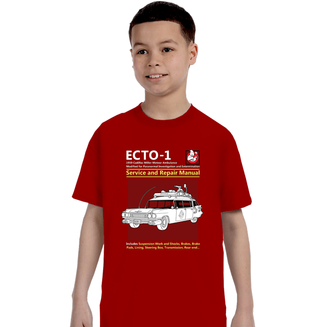 Secret_Shirts T-Shirts, Youth / XS / Red Ecto 1 Repair Manual