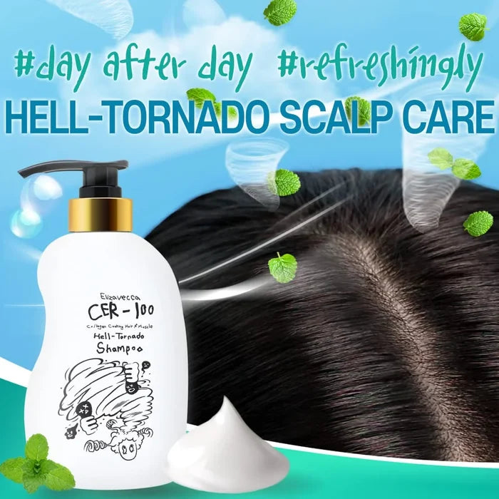 ELIZAVECCA cer 100 collagen coating hair a+ muscle hell tornado shampoo شامبو الشعر بالكولاجين من ايليزافيكا