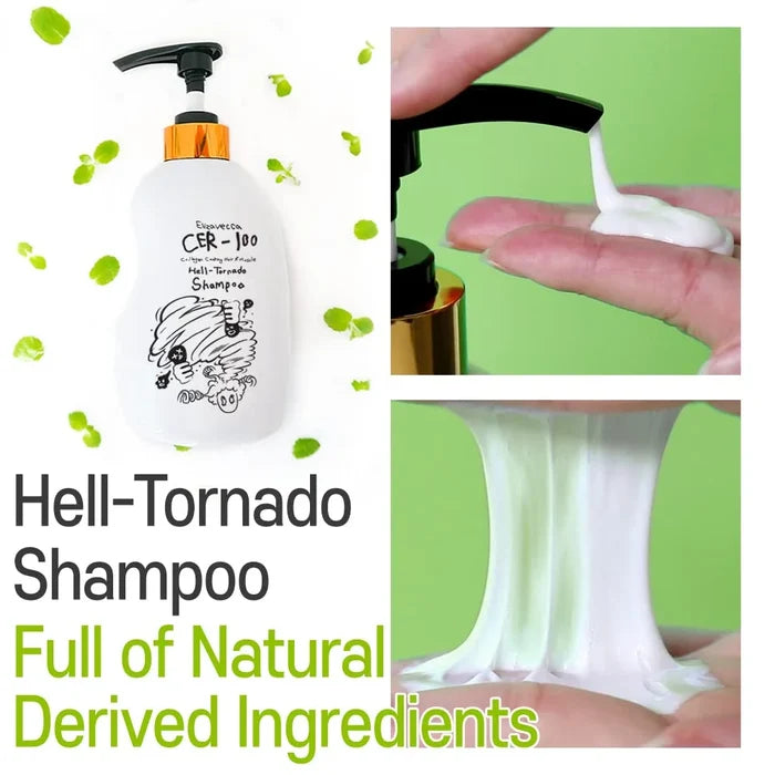 ELIZAVECCA cer 100 collagen coating hair a+ muscle hell tornado shampoo شامبو الشعر بالكولاجين من ايليزافيكا