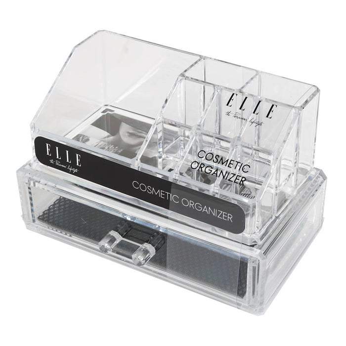 Elle Clear Cosmetic Organizer with Drawer - ikatehouse