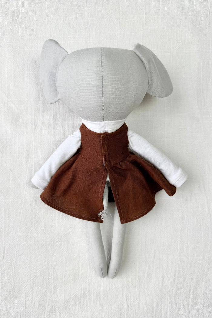 Eloise the Elephant - Brown Pinafore