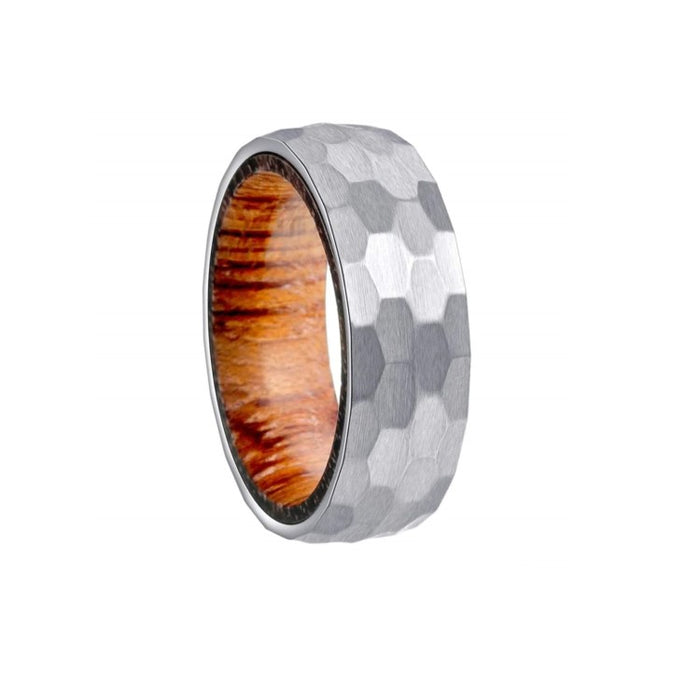 Emberwood Stainless Steel Ring with Hardwood Inlay