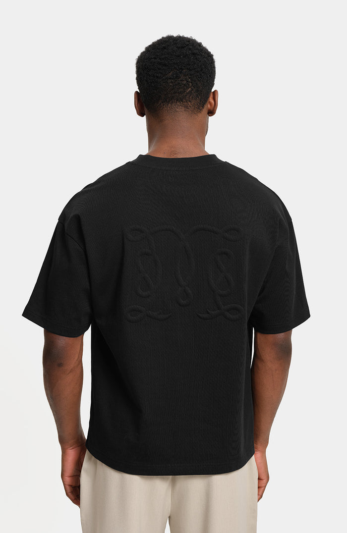 Embossed Monogram Back Logo T Shirt In Black