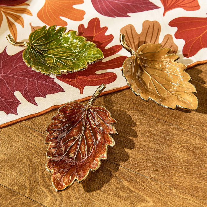 Enameled Leaf Tray Assorted