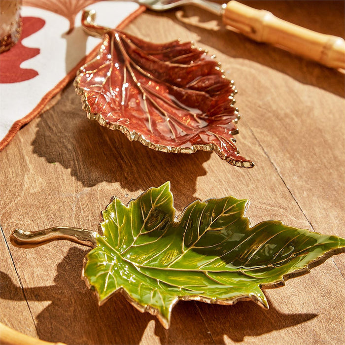 Enameled Leaf Tray Assorted