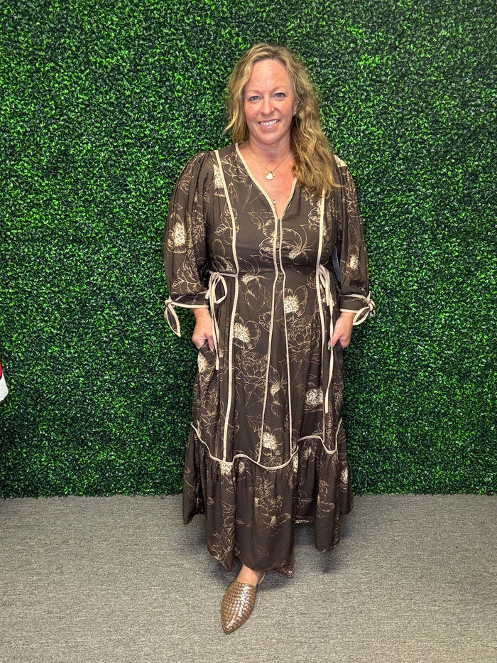 Entro Botanical Charm Midi Dress